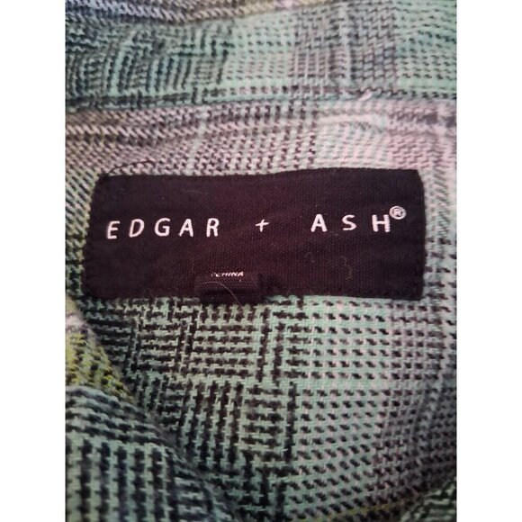 Edgar + Ash Mens Heavy Flannel Green button shirt plaid size Large - Picture 4 of 4